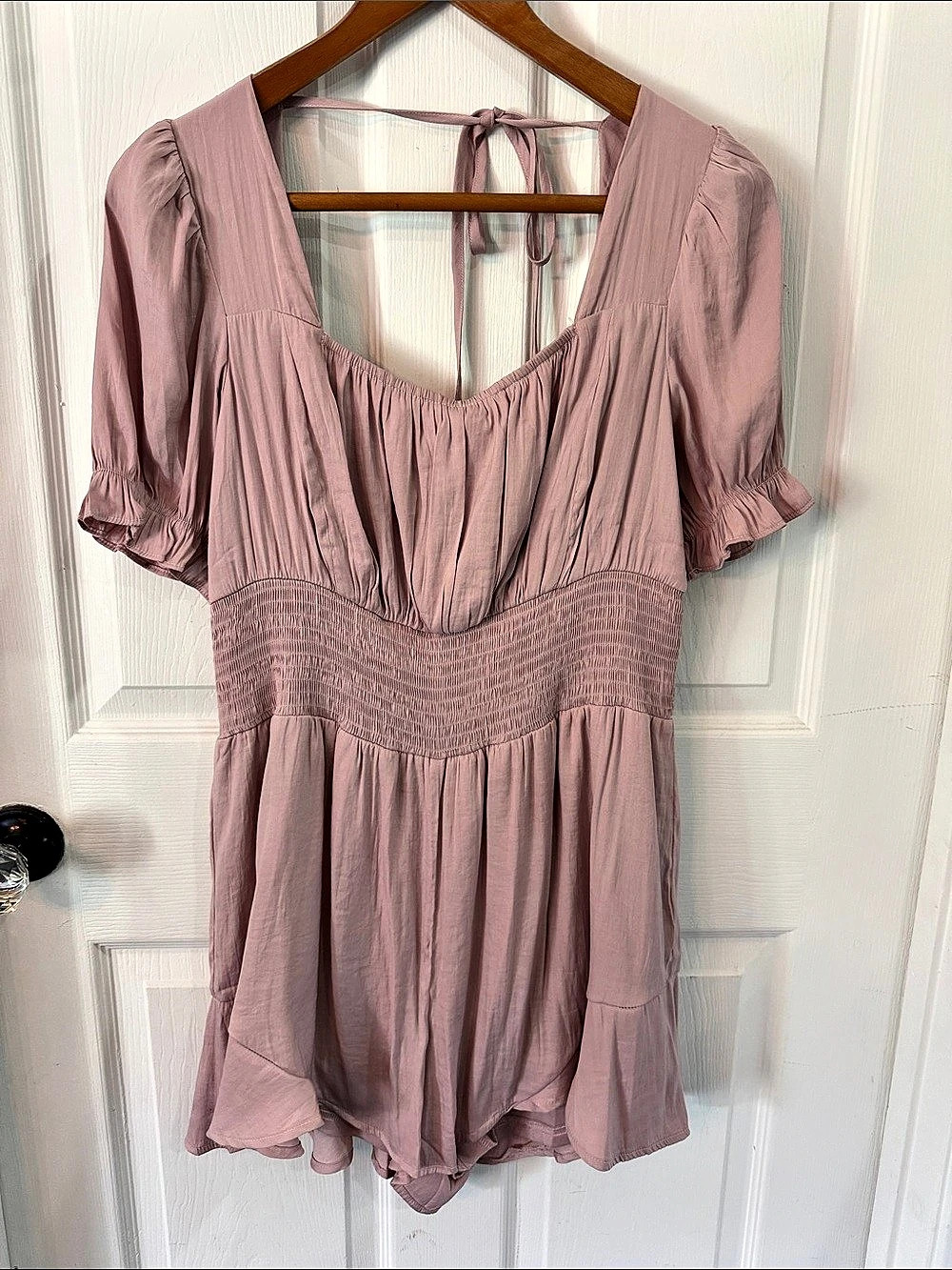 She sky pale pink romper Size Large NWT